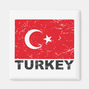 Turkiet vintageflagga magnet