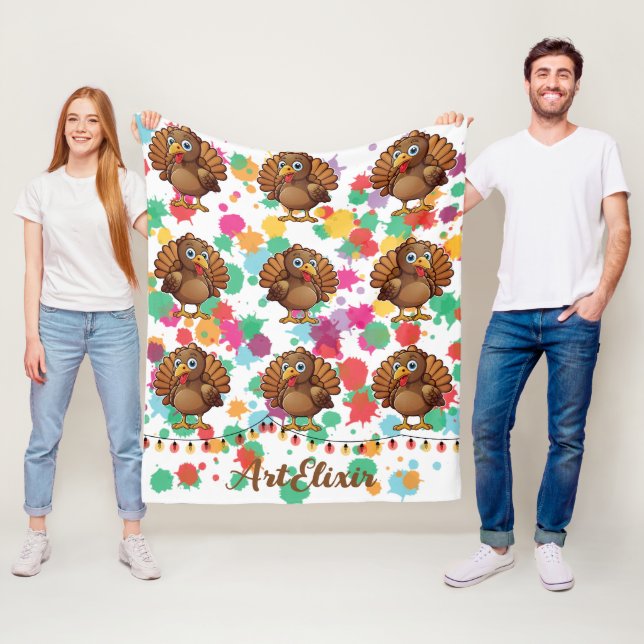 Turkiets Cute Kawaii Brown-utskrift Fleecefilt (På plats)