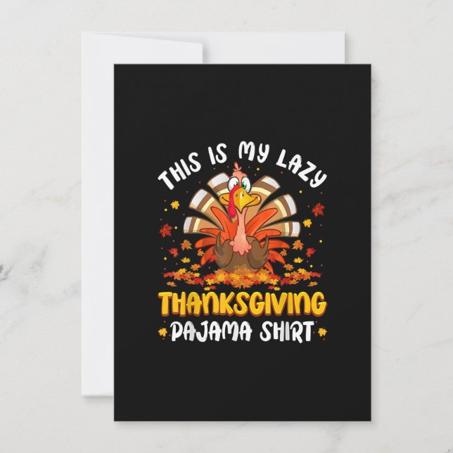 Turkiets dag det här är min lazy-Thanksgiving Paja Inbjudningar (Framsida)