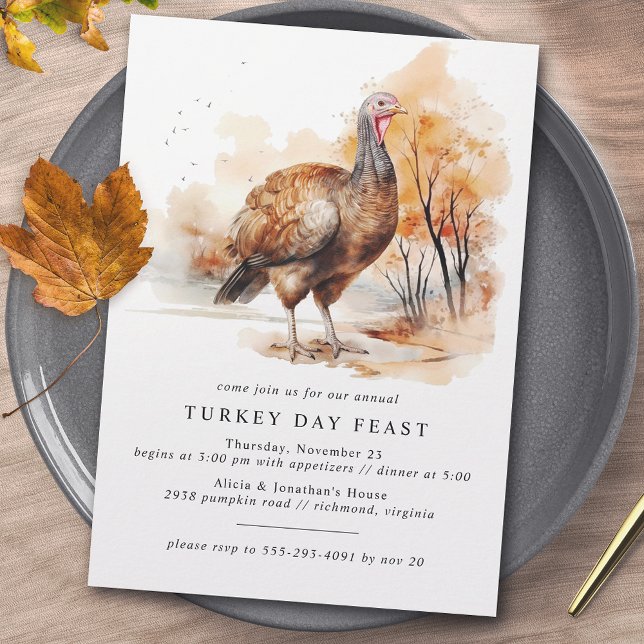 Turkiets dag | Fall Friendsgiving eller Thanksgivi Inbjudningar (Skapare uppladdad)