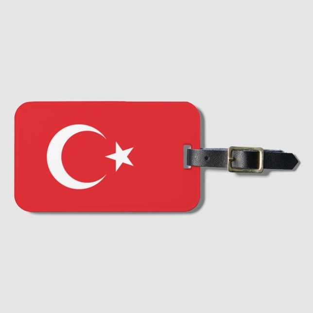 Turkiets Flagga Bagagebricka (Framsida horisontal)