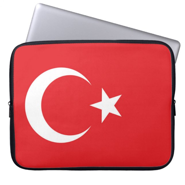 Turkiets flagga laptop fodral (Framsidan)