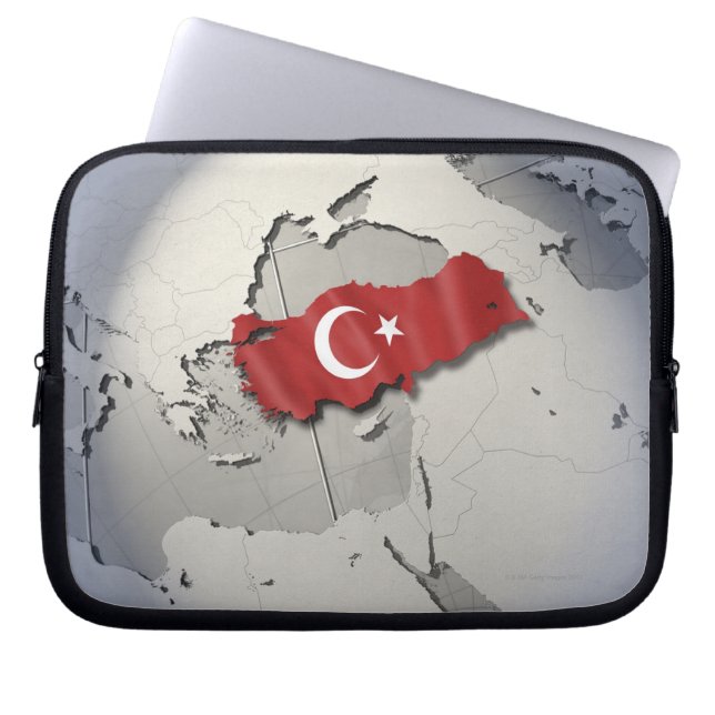 Turkiets flagga laptop fodral (Framsidan)