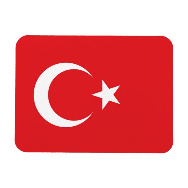 Turkiets flagga magnet (Horisontell)