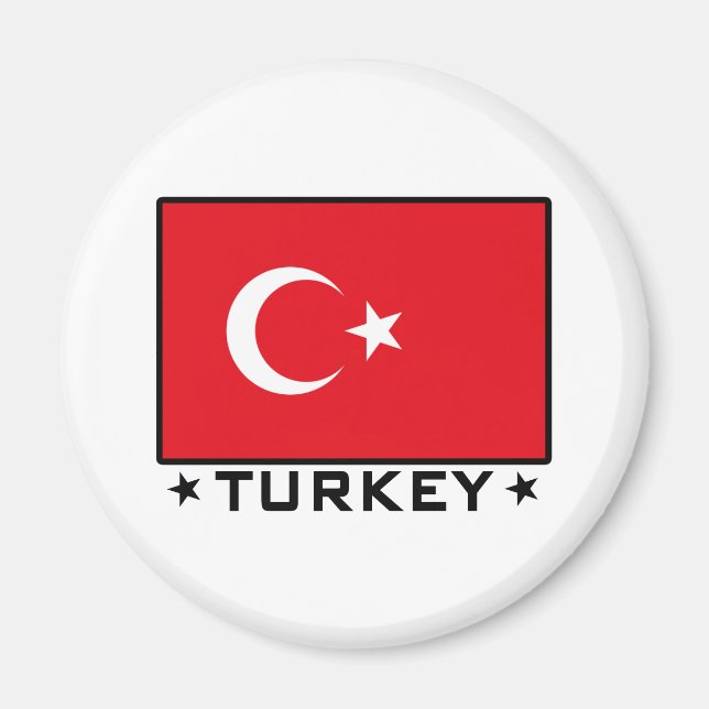 Turkiets flagga magnet (Framsidan)