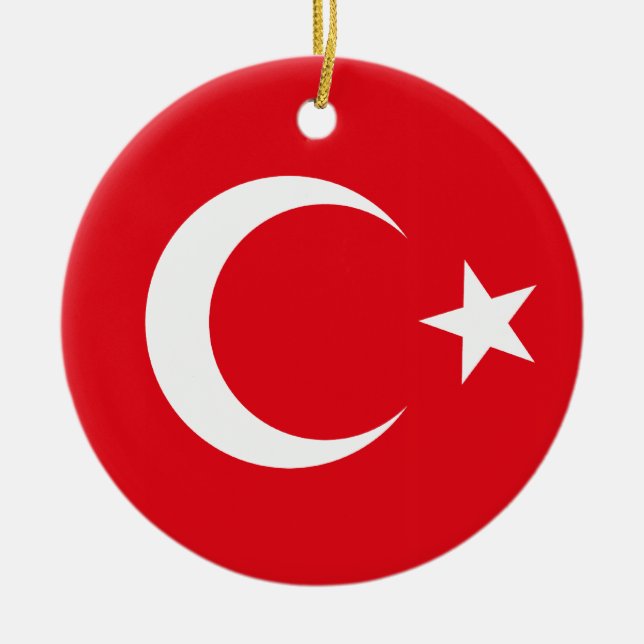 Turkiets Flagga Ornament (Framsidan)