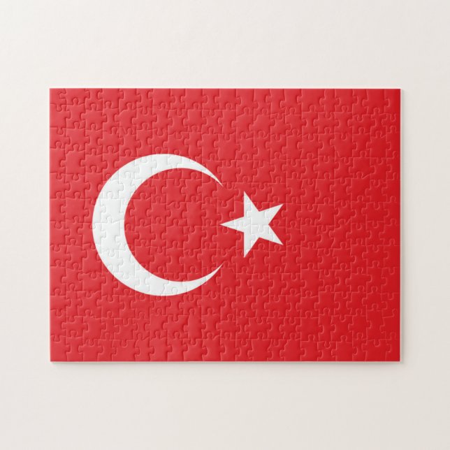 Turkiets flagga pussel (Horisontell)
