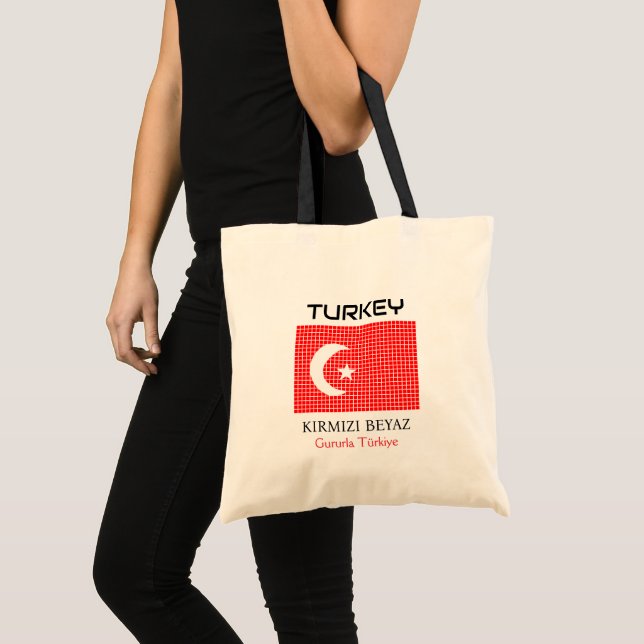 Turkiets flagga tygkasse (Framsida (produkt))