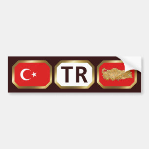 Turkiets Flagga-uppförandekod för stötfångare Bildekal