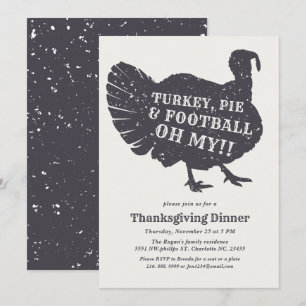 Turkiets fotboll i Paj Oh My! Thanksgiving Party Inbjudningar