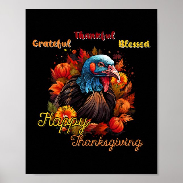 Turkiets framstående utkast till happy thanksgivin poster (Framsidan)