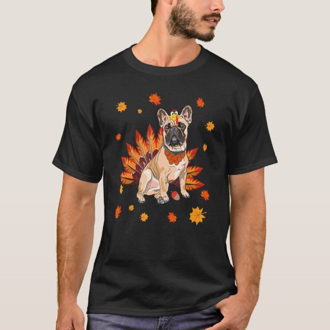 Turkiets Fransk Bulldog Frenchie Hund Maple Löv Th T Shirt (Framsida)