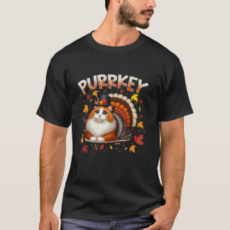 Turkiets kattägare (Cat Thanksgiving Cat Purrkey C T Shirt