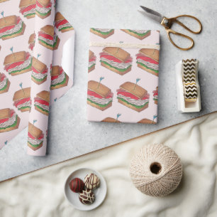 Turkiets Klubb Sandwich Restaurant Middag Sandwich Presentpapper