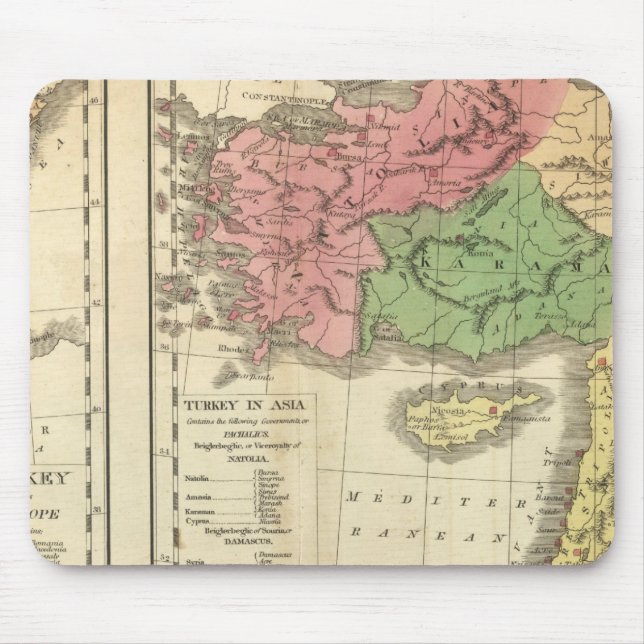 Turkiets kronologiska Karta Musmatta (Framsidan)
