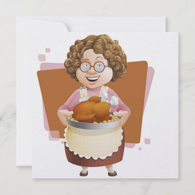 Turkiets middag/Thanksgiving/jul Inbjudningar (Framsida)