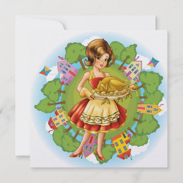 Turkiets middag - Thanksgiving - jul - SRF Inbjudningar (Framsida)