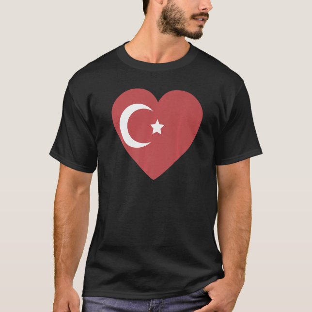 Turkiets nationella Flagga för för manar sydliga k T Shirt (Framsida)