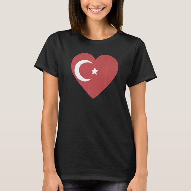 Turkiets nationella Flagga för för manar sydliga k T Shirt (Framsida)