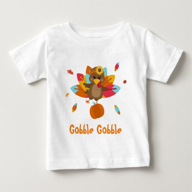 Turkiets t-shirt-Baby t-shirt-gobble t-shirt (Framsida)