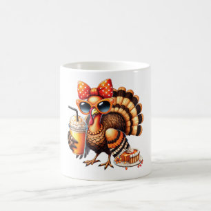 Turkiets Thanksgiving för att dricka kaffekaffe Kaffemugg