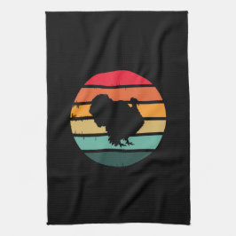 Turkiets Thanksgiving för fågelfåglar Distress Vin Kökshandduk