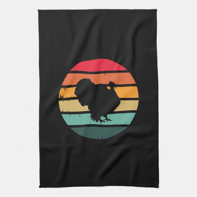 Turkiets Thanksgiving för fågelfåglar Distress Vin Kökshandduk (Vertikal)