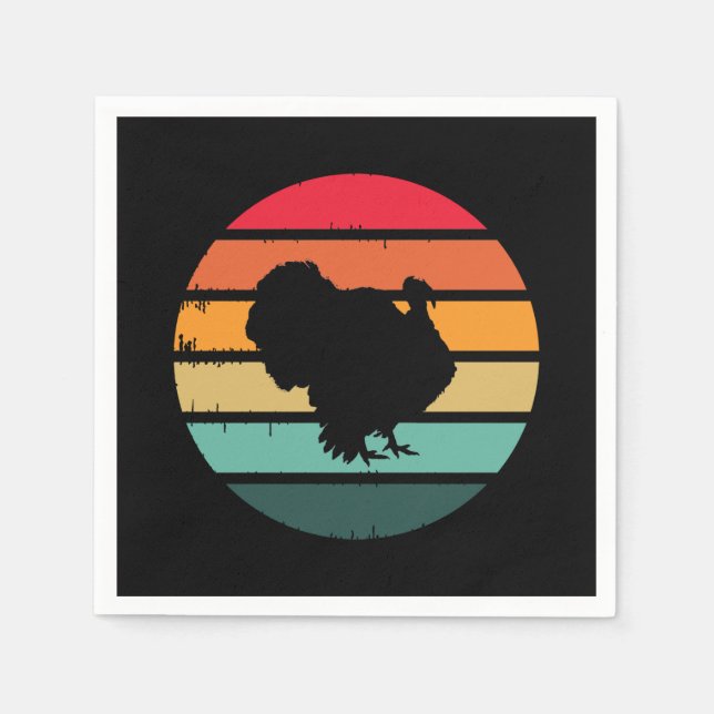 Turkiets Thanksgiving för fågelfåglar Distress Vin Pappersservett (Framsidan)