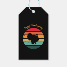 Turkiets Thanksgiving för fågelfåglar Distress Vin Presentetikett