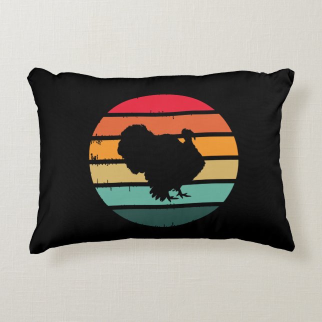 Turkiets Thanksgiving för fågelfåglar Distress Vin Prydnadskudde (Framsidan)