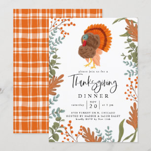 Turkiets Thanksgiving Middag Party Inbjudningar