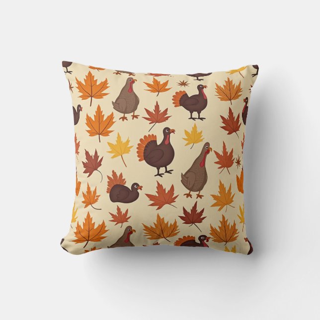 Turkiets Thanksgiving Pillow Cushion Kudde (Framsida)