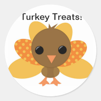 Turkiets Thanksgiving Treat Bag Sticker Runt Klistermärke