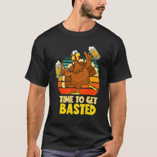 Turkiets tid att få Bastad Retro Happy thanksgivin T Shirt