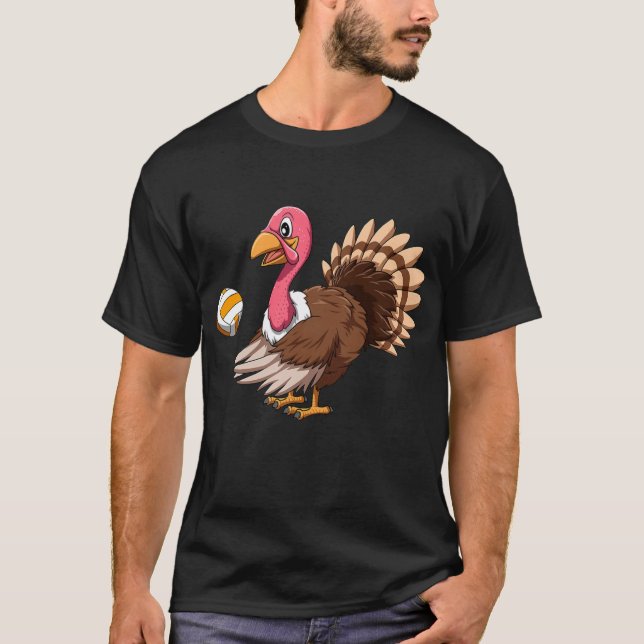 Turkiets volleyball-Thanksgiving Turkiet spelar T Shirt (Framsida)