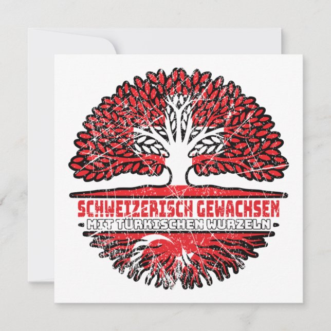 Türkisch Schweizer Baum Wurzel Flag Kort (Framsida)