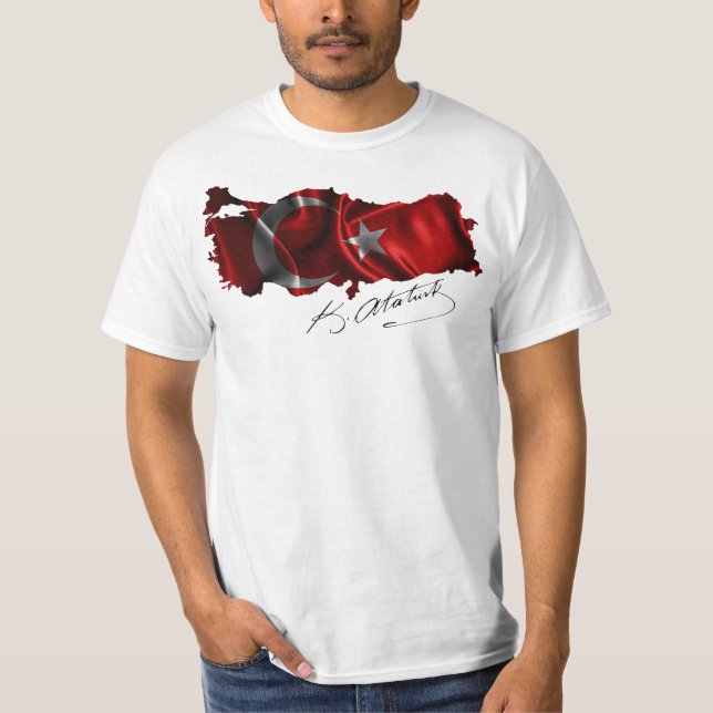 Türkische Flagge T Shirt (Framsida)