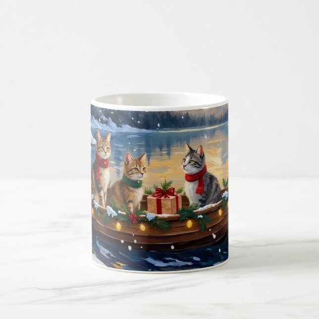 Turkish Angora Cat Christmas Boat Holiday Kaffemugg (Center)