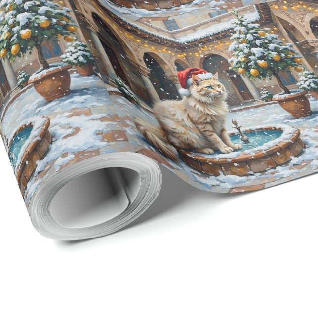 Turkish Angora Christmas Ottoman Courtyard Presentpapper (Rulle Hörn)