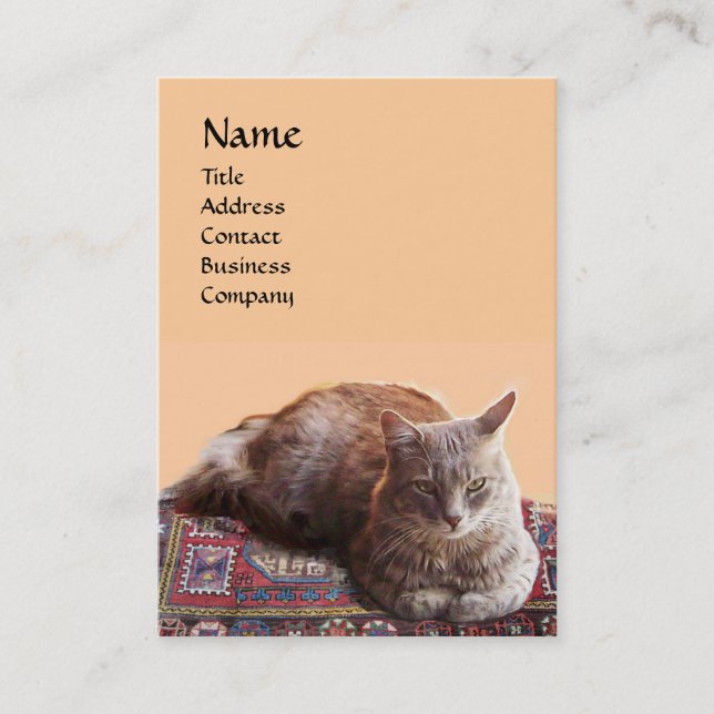 TURKISH CAT PÅ GAMN CARPET MONOGRAM VISITKORT (Framsida)