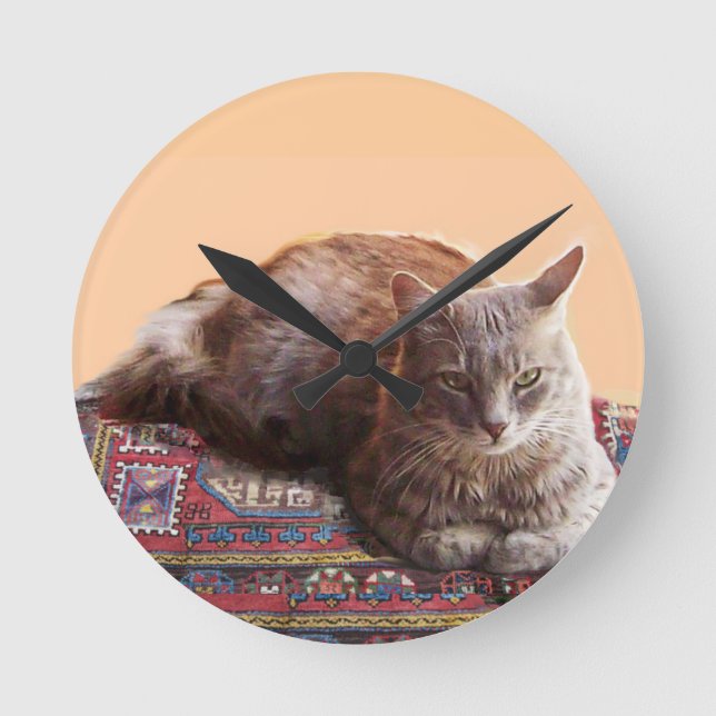 TURKISH CAT PÅ GAMN CARPET RUND KLOCKA (Framsida)