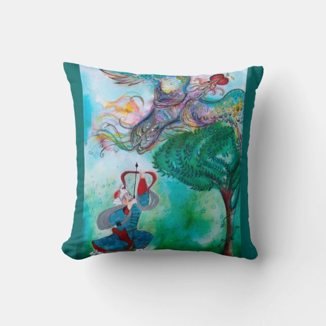 TURKISH FAIRY TALE/PHOENIX AND ARCHER,Grönt Kudde (Framsida)