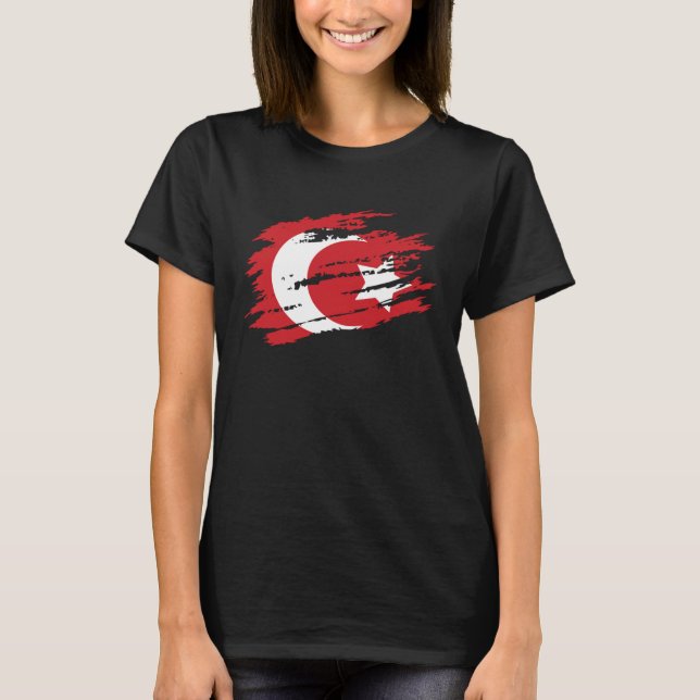 Turkish Flag Turkey Football Handball Basketball T Shirt (Framsida)