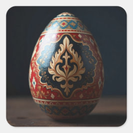 Turkish Flame Easter Egg Fyrkantigt Klistermärke