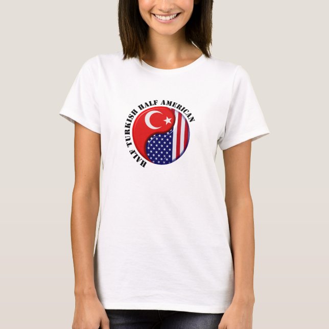 Turkisk amerikanBayan T-tröja T-shirt (Framsida)