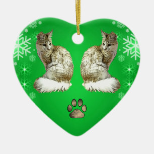 Turkisk angora Cat Julgransprydnad Keramik