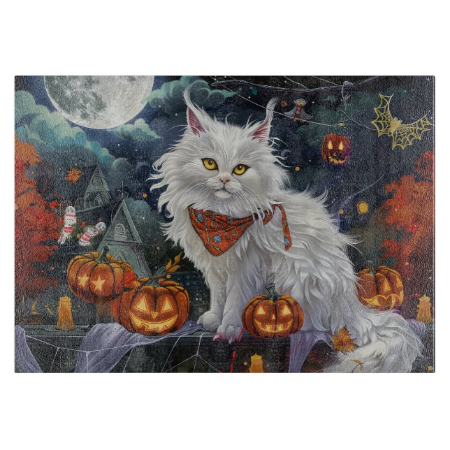 Turkisk Angora Katt Halloween Kuslig (Framsidan)