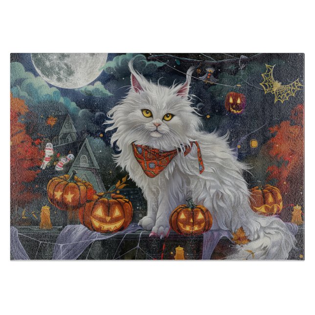 Turkisk Angora Katt Halloween Kuslig (Framsidan)