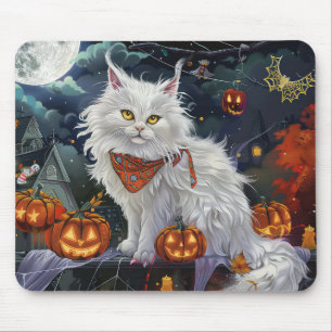 Turkisk Angora Katt Halloween Kuslig Musmatta