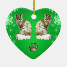 Turkisk Angora Katt Julgransprydnad Keramik